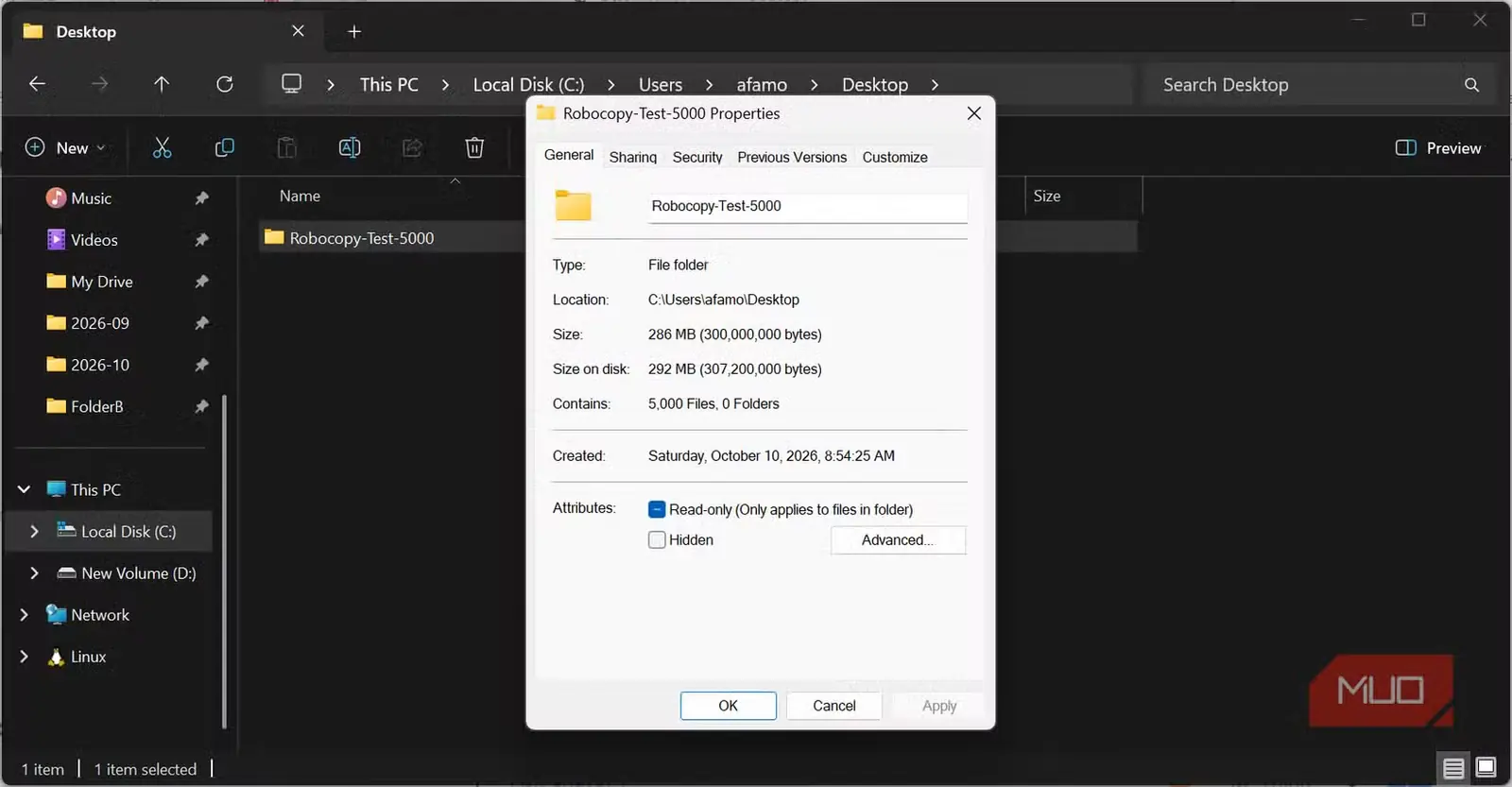 آزمون فایلهای کوچک در File Explorer