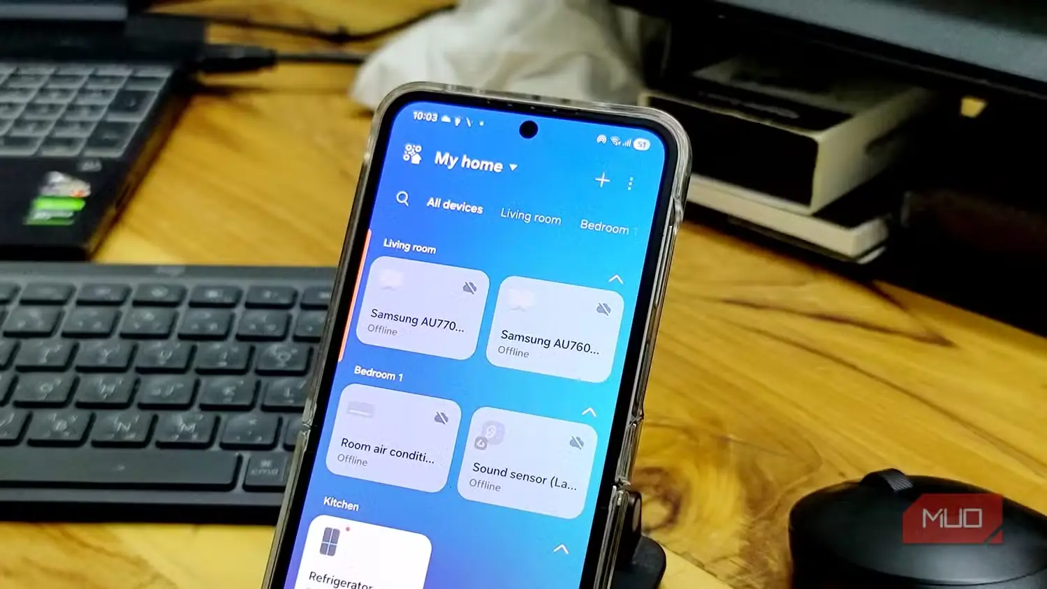 برنامهٔ SmartThings بازشده روی گوشی Samsung Galaxy Z Flip 6