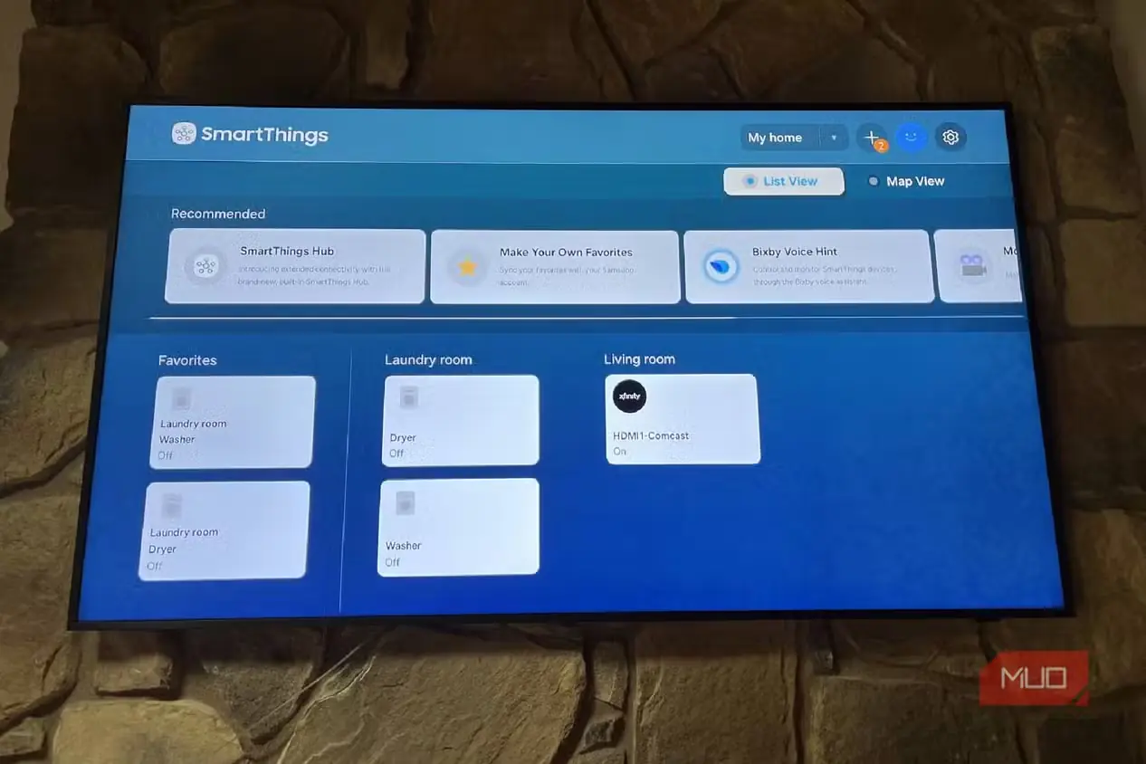 موارد برگزیدهٔ Samsung SmartThings روی تلویزیون Samsung Frame TV