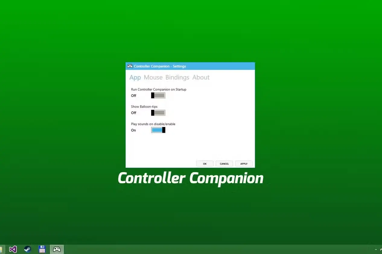صفحه تنظیمات برنامه Controller Companion